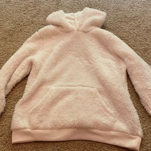 White fluffy sweatshirt